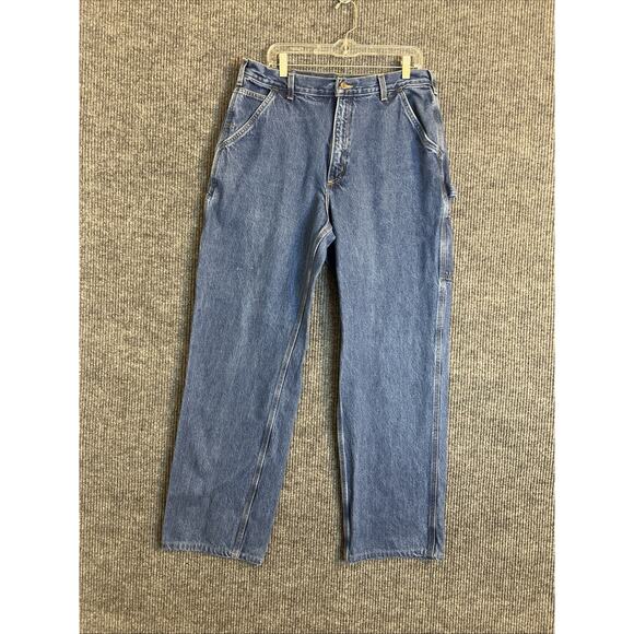 Vintage Carhartt Mens Carpenter Jeans Size 36 Dungaree Fit Blue Medium Wash